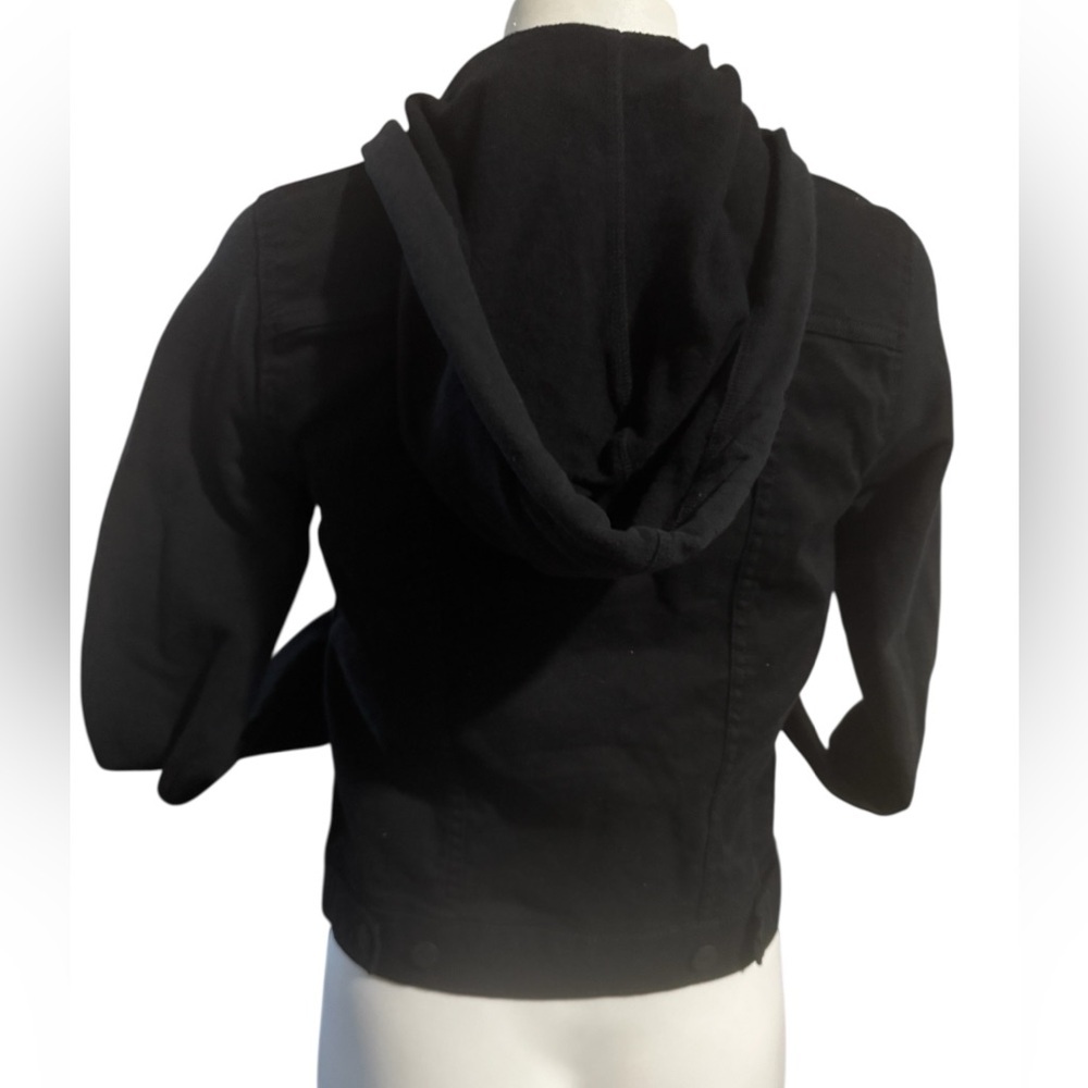 Levi's Black Women's Trucker Jean Jacket, hybrid, sweatshirt sleeves, hoody, XS - Picture 8 of 11